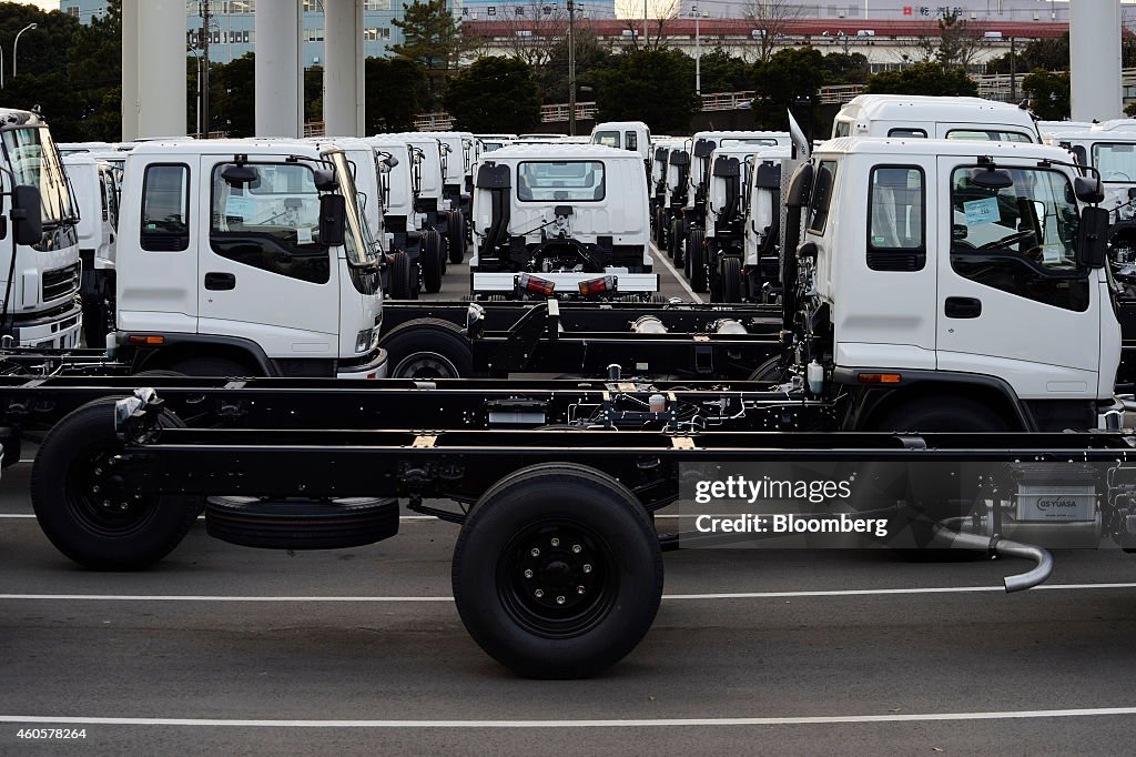 Vehicles And Containers At Yokohama Port As Japan Releases Trade Figures