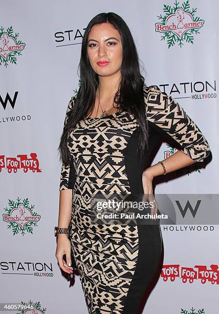 Actress Nisrine Toumi attends the BenchWarmer 10th annual Winter Wonderland Toys For Tots Christmas Celebration at Station Hollywood at W Hollywood...