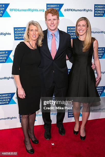 Rory Kennedy, Joseph Kennedy III and Lauren Anne Birchfield attend the 2014 Robert F. Kennedy Ripple Of Hope Awards at the New York Hilton on...