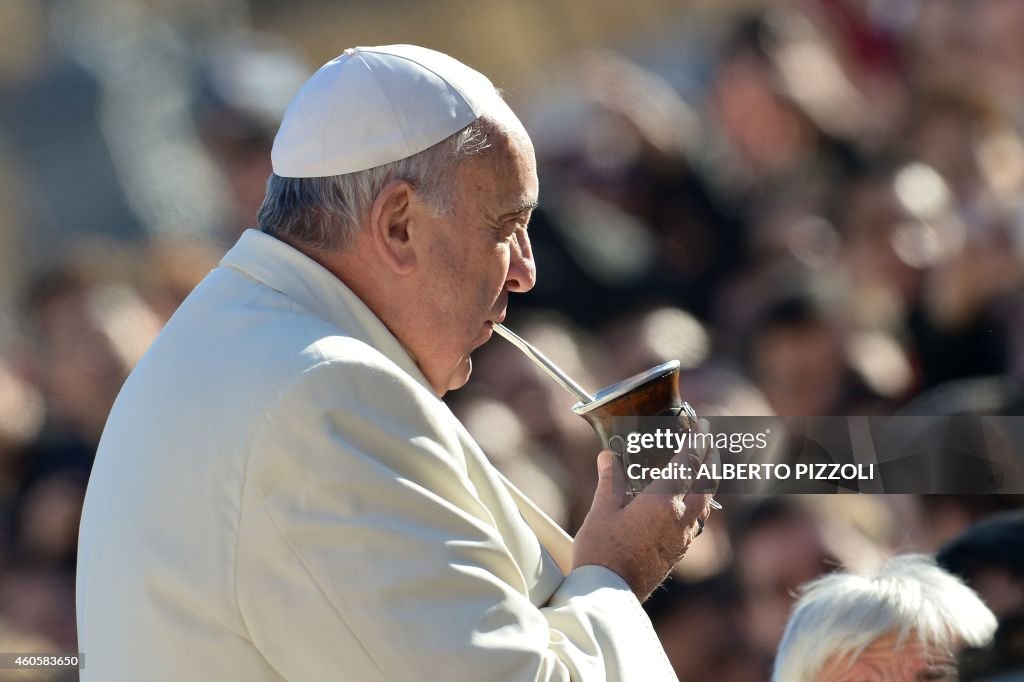 VATICAN-POPE-AUDIENCE-BIRTHDAY