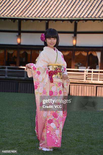 Japan Bish¨­jo Fuka Koshiba attends the new year's photographic party on December 17, 2014 in Tokyo, Japan.