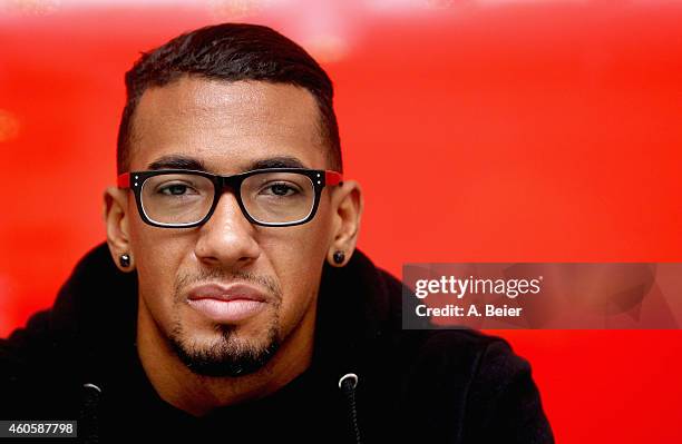 Jerome Boateng, defender of FC Bayern Muenchen, poses during a portrait session on December 8, 2014 in Munich, Germany.