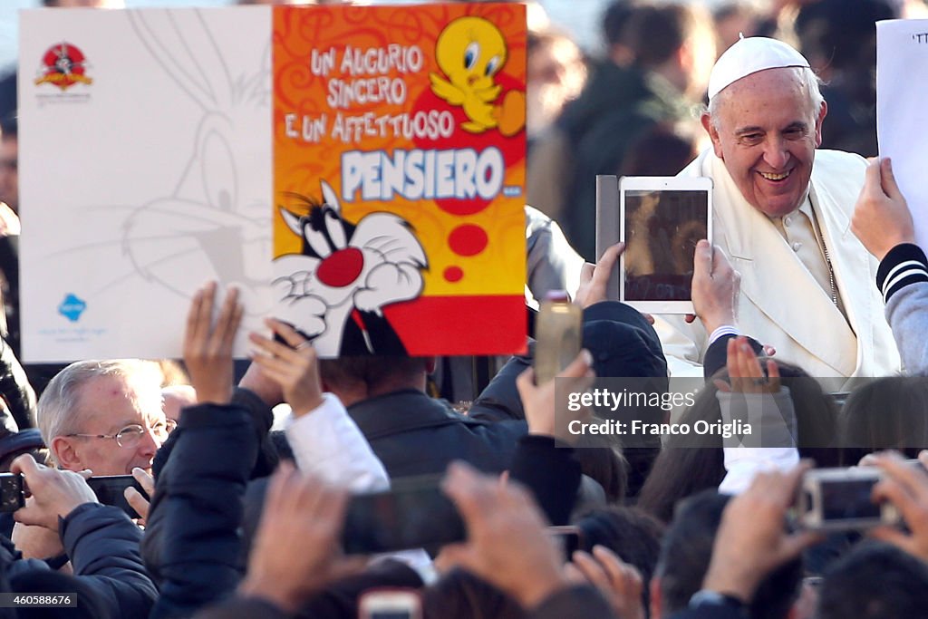 Pope Attends His Weekly Audience In St. Peter's Square