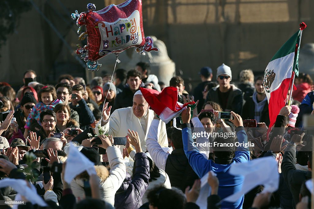 Pope Attends His Weekly Audience In St. Peter's Square