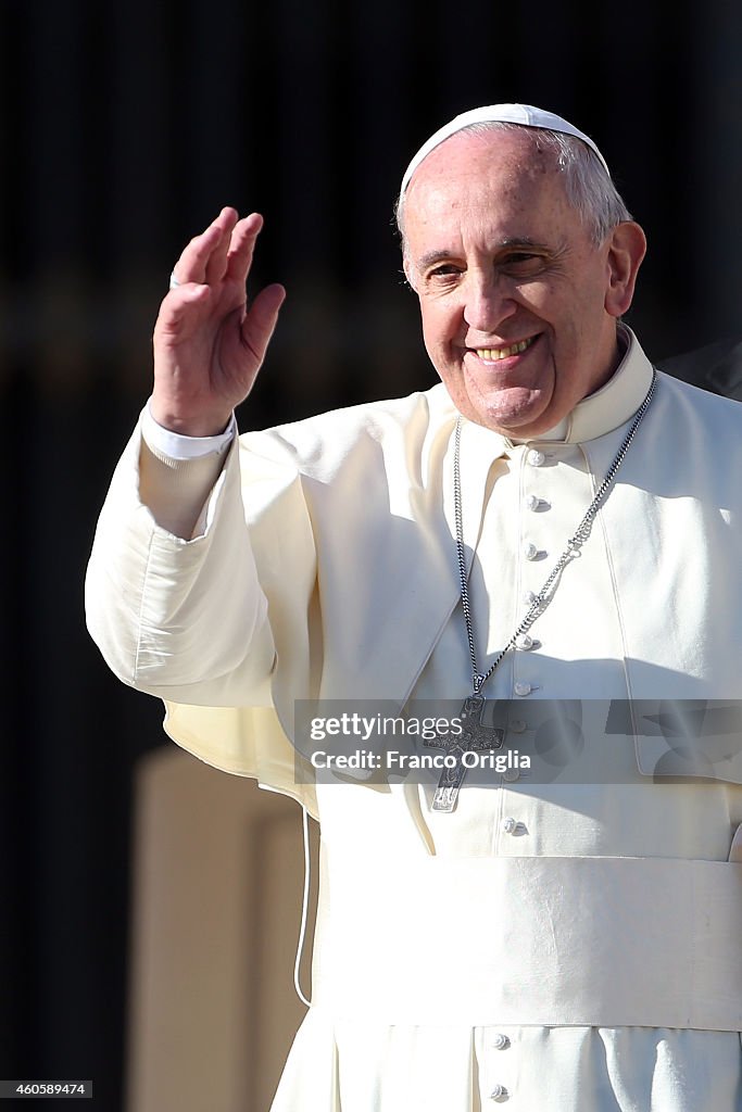 Pope Attends His Weekly Audience In St. Peter's Square