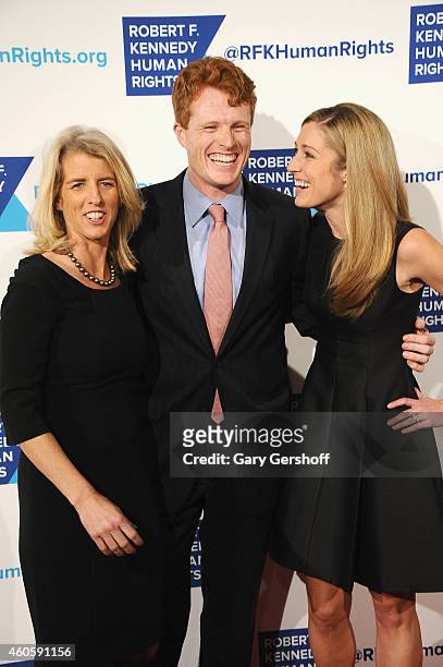 Rory Kennedy, Joseph Kennedy III and Lauren Anne Birchfield attend the 2014 RFK Ripple Of Hope Gala at New York Hilton on December 16, 2014 in New...