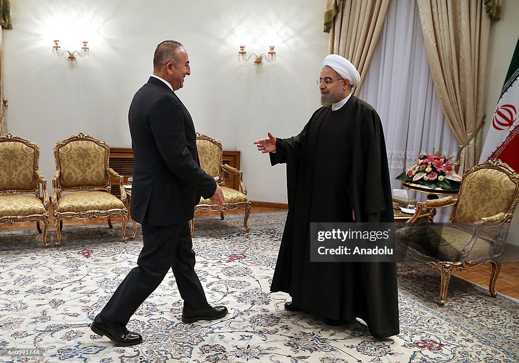 Turkey's FM Cavusoglu meets Iranian President Rouhani in Tehran