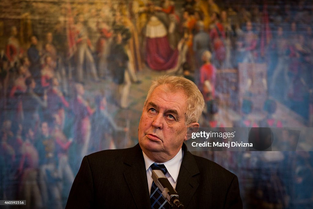 Press Conference Of Czech President Milos Zeman