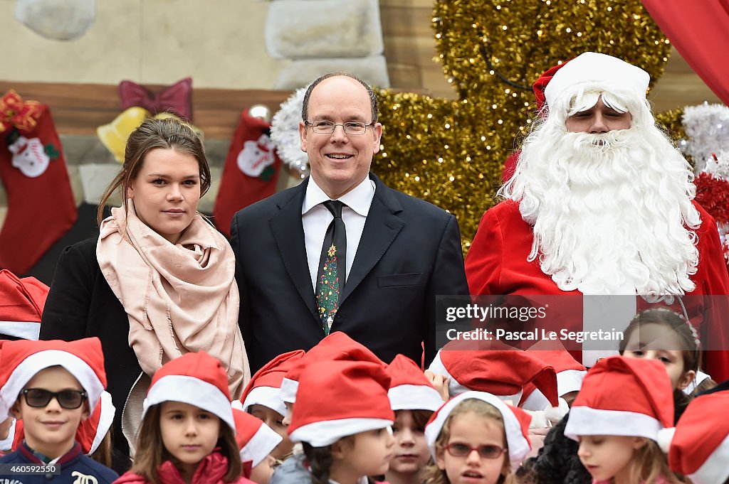 Prince Albert II of Monaco Attends The Christmas Gifts Distribution At Monaco Palace in Monte-Carlo