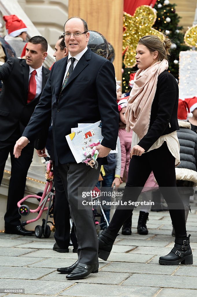 Prince Albert II of Monaco Attends The Christmas Gifts Distribution At Monaco Palace in Monte-Carlo