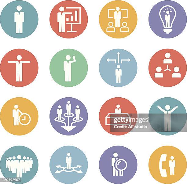 set of business icons - table graph vector stock illustrations