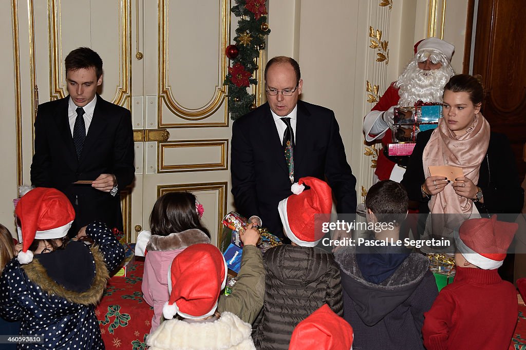 Prince Albert II of Monaco Attends The Christmas Gifts Distribution At Monaco Palace in Monte-Carlo