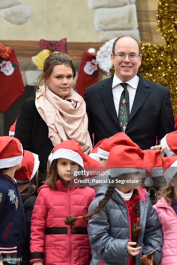 Prince Albert II of Monaco Attends The Christmas Gifts Distribution At Monaco Palace in Monte-Carlo