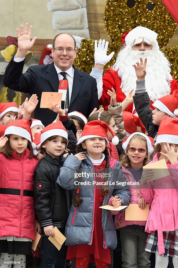 Prince Albert II of Monaco Attends The Christmas Gifts Distribution At Monaco Palace in Monte-Carlo