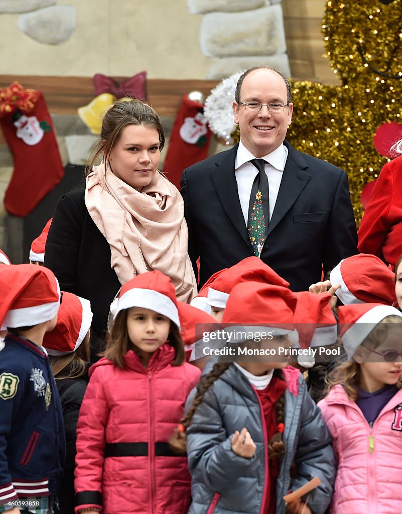 Prince Albert II of Monaco Attends The Christmas Gifts Distribution At Monaco Palace in Monte-Carlo