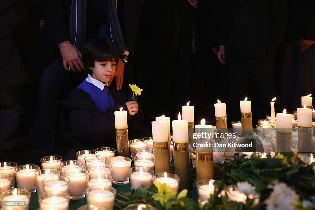 Candle Vigil In Memory Of The Victims Of The Taliban School Attack