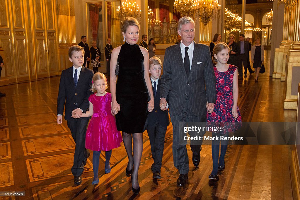 Belgian Royal Family Attends Christmas Concert At Royal Palace