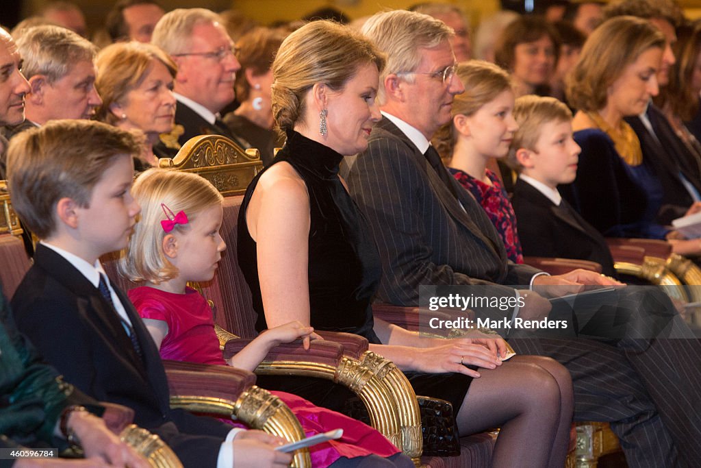 Belgian Royal Family Attends Christmas Concert At Royal Palace