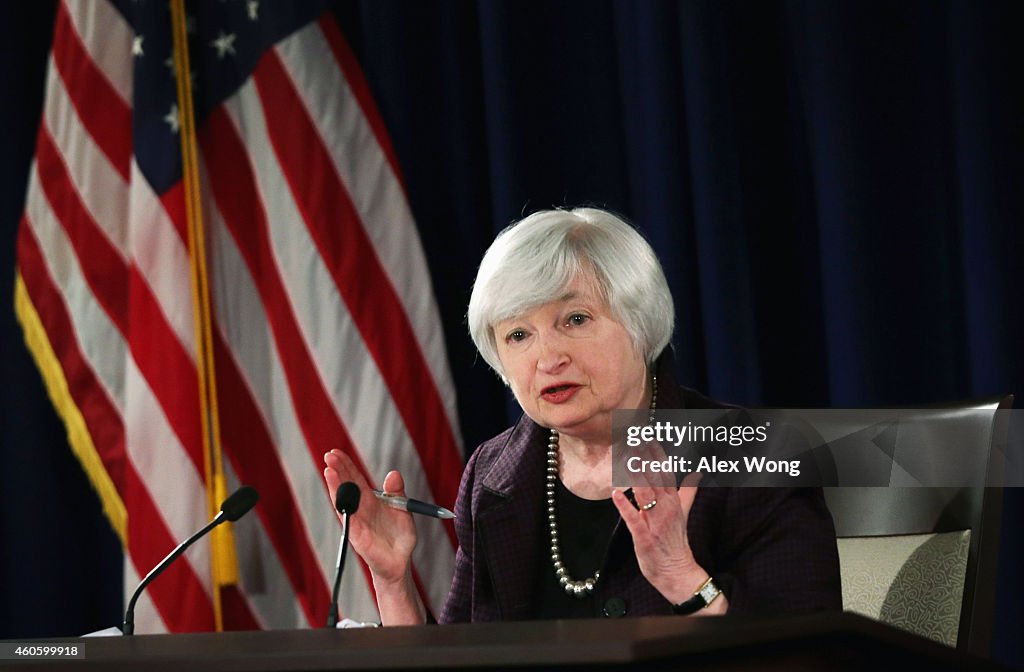 Federal Reserve Chair Janet Yellen Holds News Conference