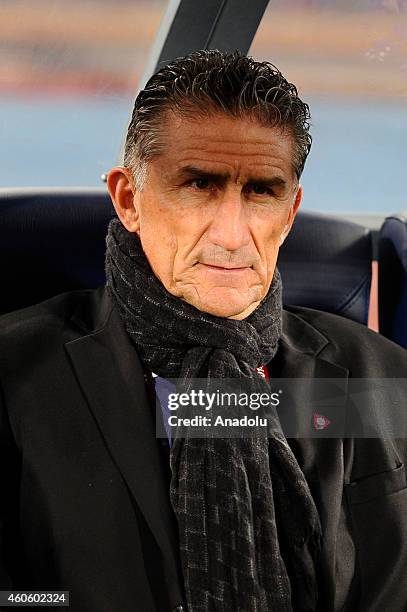 San Lorenzo head coach Edgardo Bauza during the 2014 FIFA Club World Cup semi-final soccer match between San Lorenzo and Auckland City FC at the...