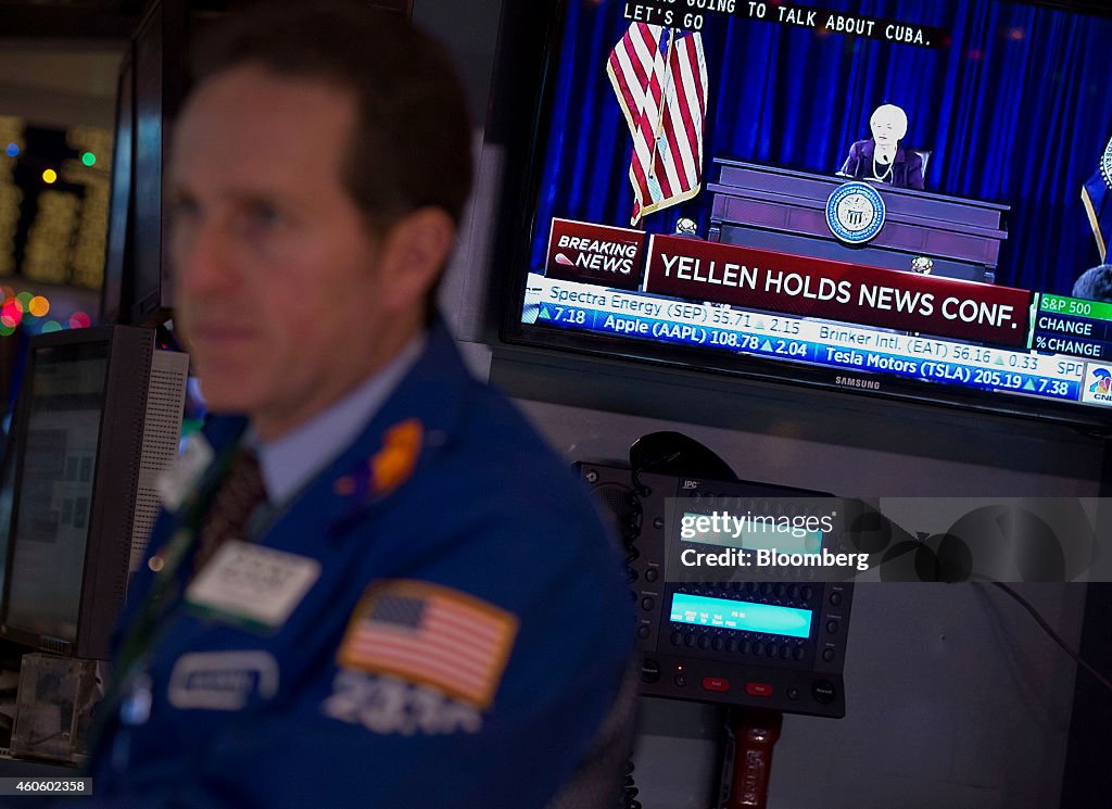 Traders On The Floor Of The NYSE React To Federal Open Market Committee (FOMC) Announcement