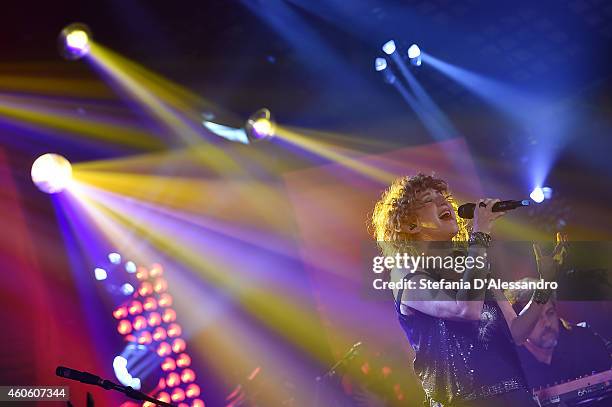 Singer Fiorella Mannoia performs live at RadioItaliaLive on December 17, 2014 in Milan, Italy.