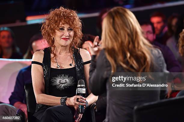 Fiorella Mannoia and Paola Gallo attend RadioItaliaLive on December 17, 2014 in Milan, Italy.