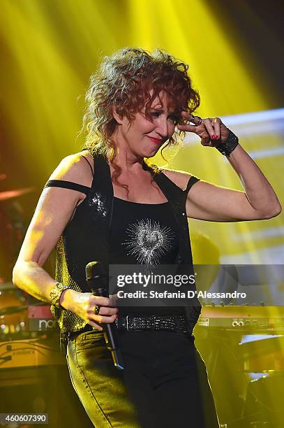 Singer Fiorella Mannoia performs live at RadioItaliaLive on December 17, 2014 in Milan, Italy.