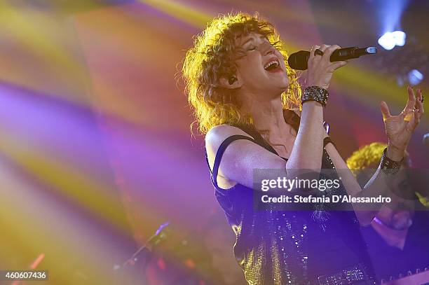 Singer Fiorella Mannoia performs live at RadioItaliaLive on December 17, 2014 in Milan, Italy.