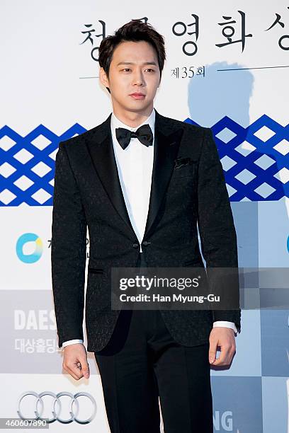 Park Yoo-Chun of South Korean boy band JYJ attends The 35th Blue Dragon Film Awards at Sejong Center on December 17, 2014 in Seoul, South Korea.