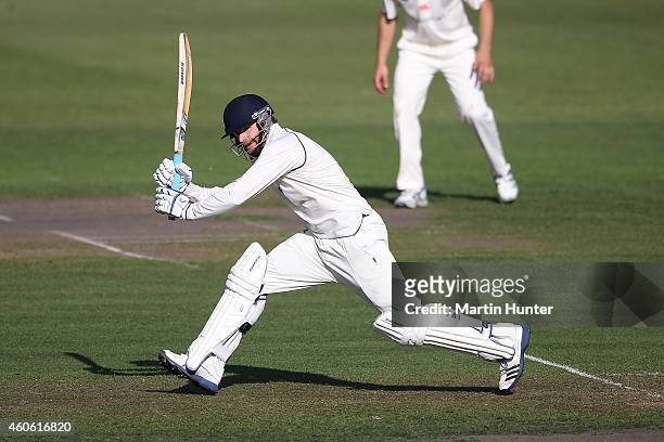 Aaron Redmond of Otago bats during the Plunket Shield match between Otago and Canterbury at Rangiora on December 18, 2014 in Christchurch, New...