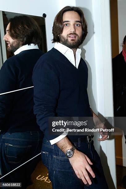 Son of Carole Bouquet and Producer Dimitri Rassam attends the 'Vivement Dimanche' French TV Show at Pavillon Gabriel on December 17, 2014 in Paris,...