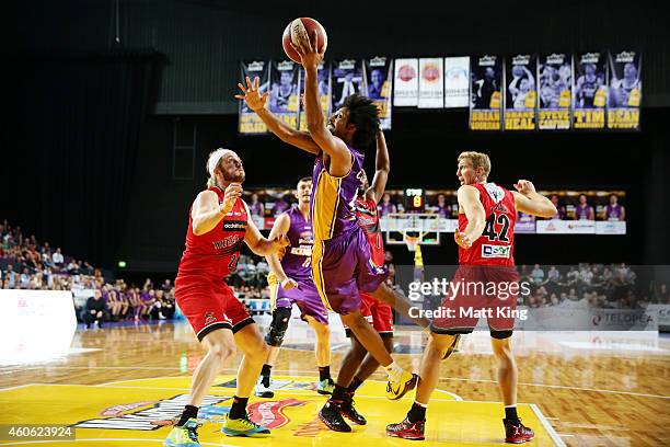 Josh Childress of the Kings drives to the basket during the round 11 NBL match between the Sydney Kings and the Perth Wildcats at Sydney...