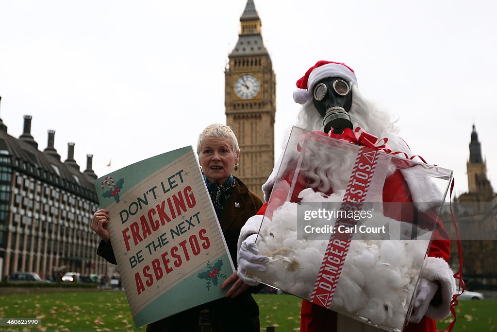 Fashion Designer Vivienne Westwood Delivers Anti-Fracking Letter To Downing Street