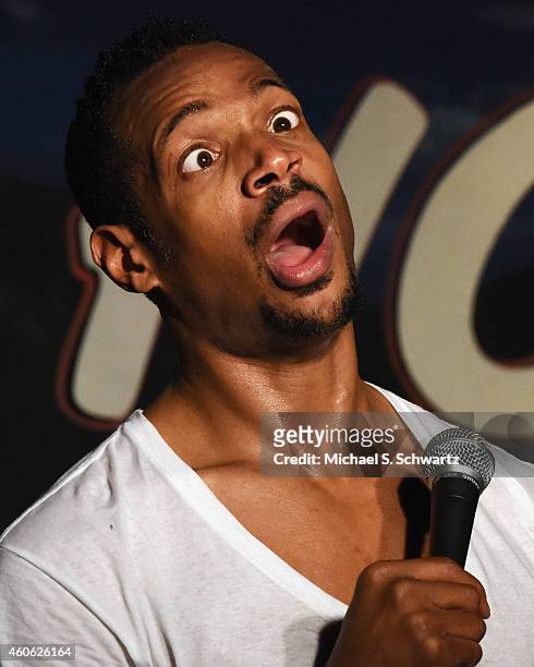 Comedian Marlon Wayans performs during his appearance at The Ice House Comedy Club on December 16, 2014 in Pasadena, California.