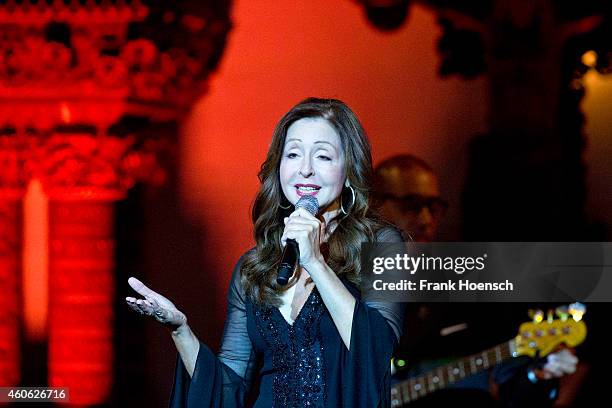 Singer Vicky Leandros performs live during a concert at the Passionskirche on December 17, 2014 in Berlin, Germany.