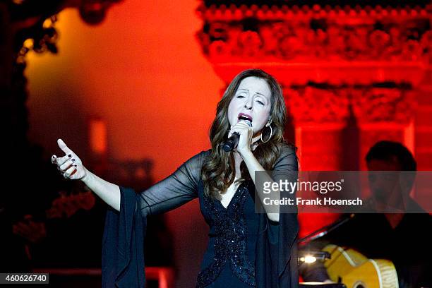 Singer Vicky Leandros performs live during a concert at the Passionskirche on December 17, 2014 in Berlin, Germany.