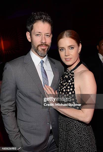 Actress Amy Adams and Darren Le Gallo attend the 25th annual Palm Springs International Film Festival awards gala at Palm Springs Convention Center...