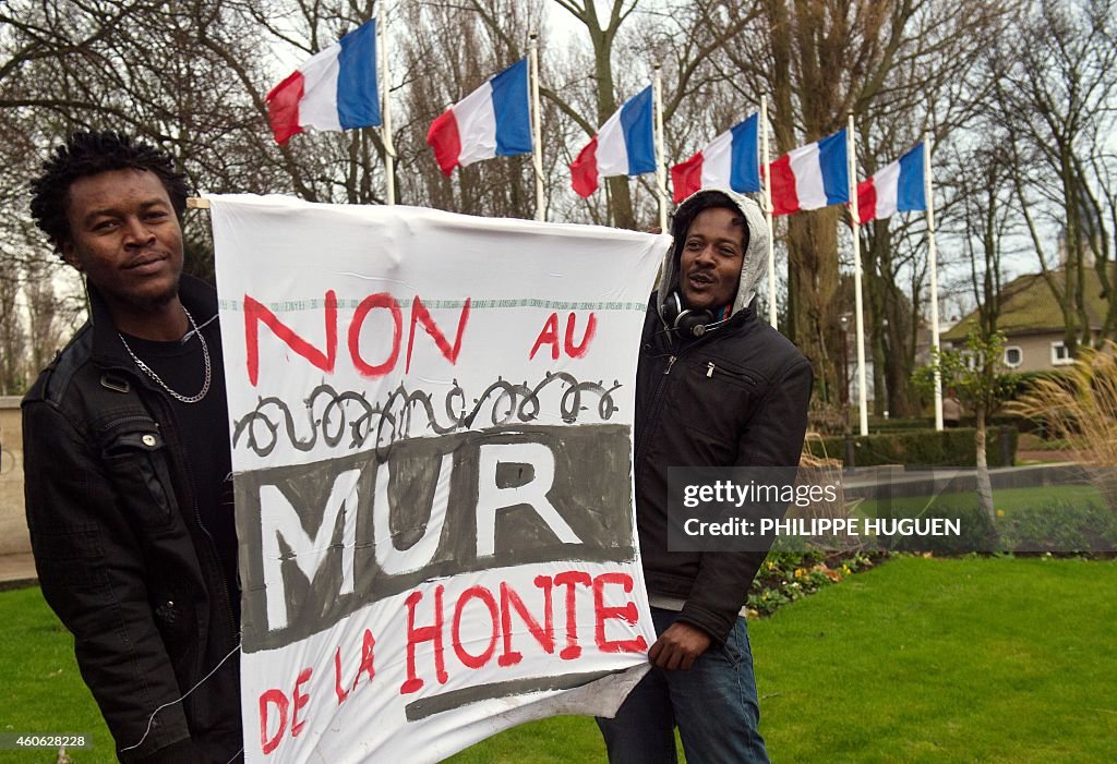 FRANCE-BRITAIN-MIGRANTS-PROTEST