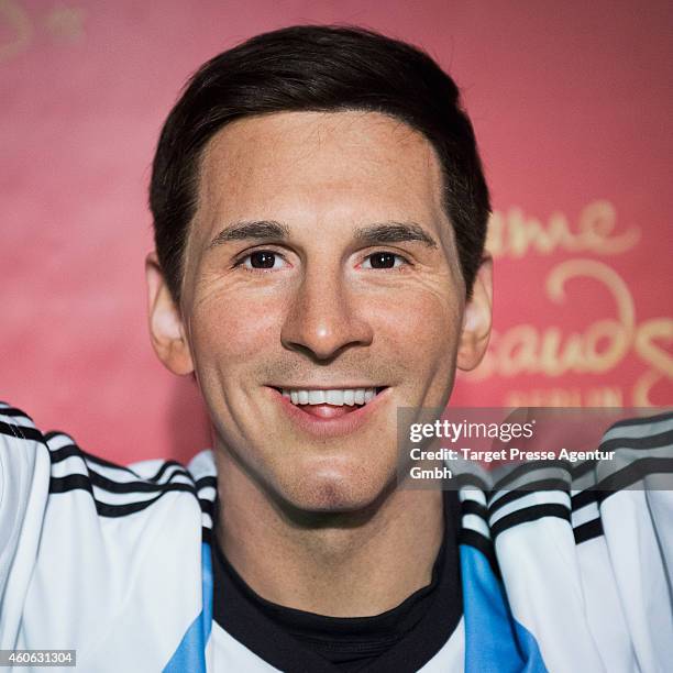 New wax figure of football player Lionel Messi is unveiled at Madame Tussauds on December 18, 2014 in Berlin, Germany.