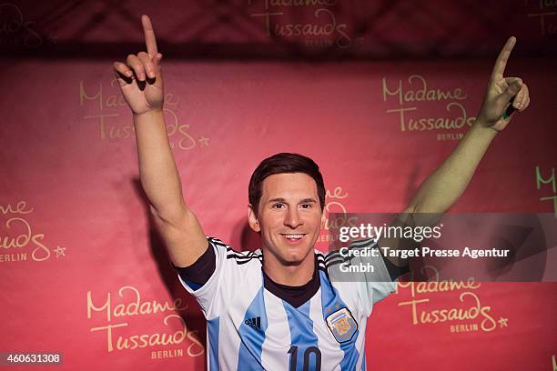 New wax figure of football player Lionel Messi is unveiled at Madame Tussauds on December 18, 2014 in Berlin, Germany.