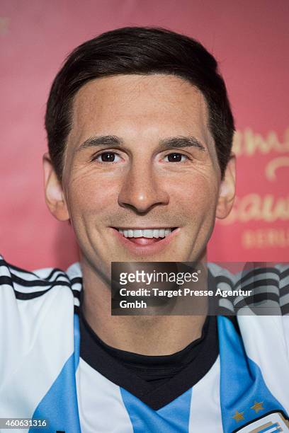 New wax figure of football player Lionel Messi is unveiled at Madame Tussauds on December 18, 2014 in Berlin, Germany.