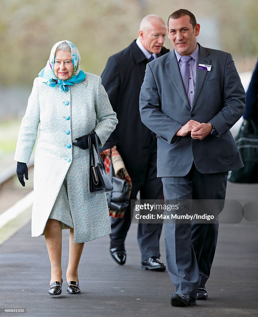 The Queen Arrives At King's Lynn Station For Her Christmas Break At Sandringham