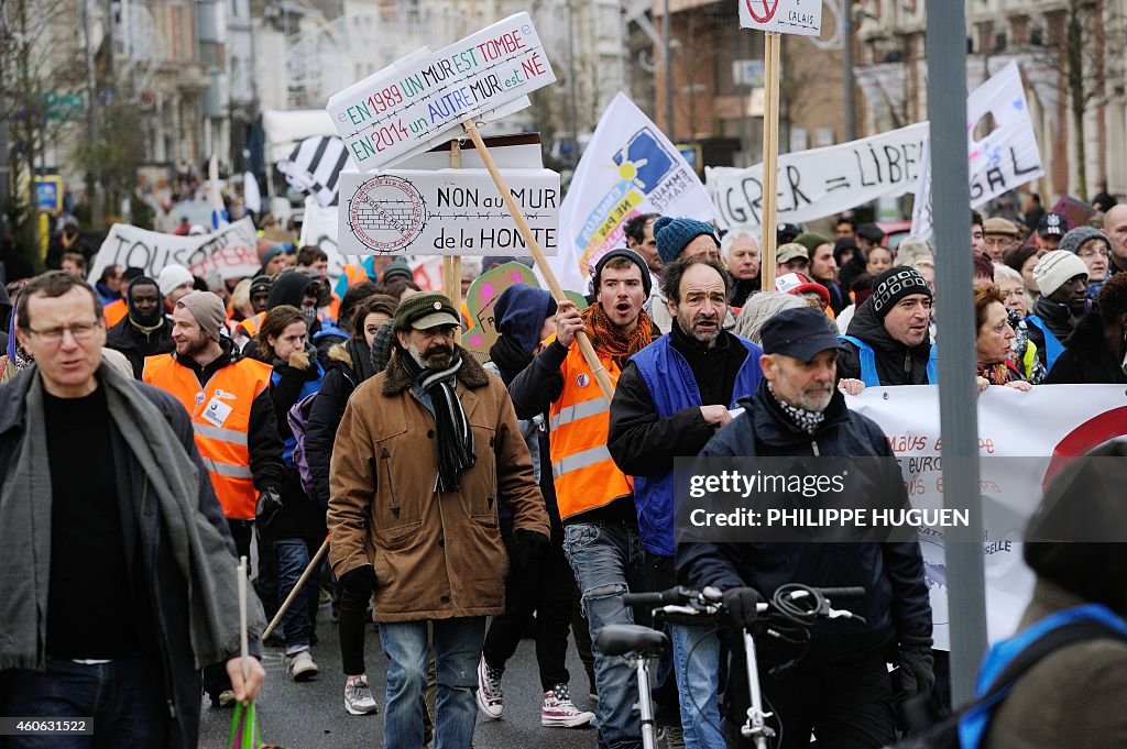 FRANCE-BRITAIN-MIGRANTS-PROTEST