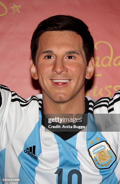 Wax figure of the multiple world player of the year, Lionel Messi, is unveiled at Madame Tussauds on December 18, 2014 in Berlin, Germany.
