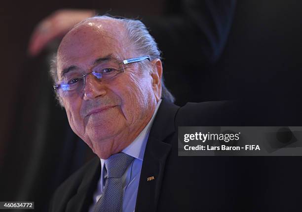 President Joseph S. Blatter looks on during the FIFA Executive Committee Meeting at La Mamounia Hotel on December 18, 2014 in Marrakech, Morocco.