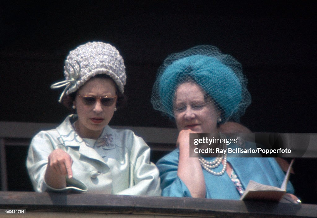 Queen Elizabeth II And The Queen Mother At The Races