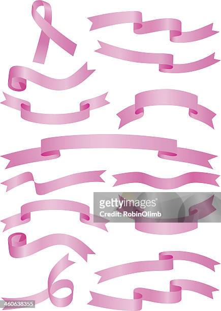 pink ribbon banners - sash stock illustrations