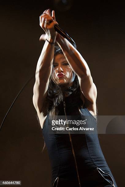 Italian singer Elisa performs on stage at the BUT Club on December 18, 2014 in Madrid, Spain.