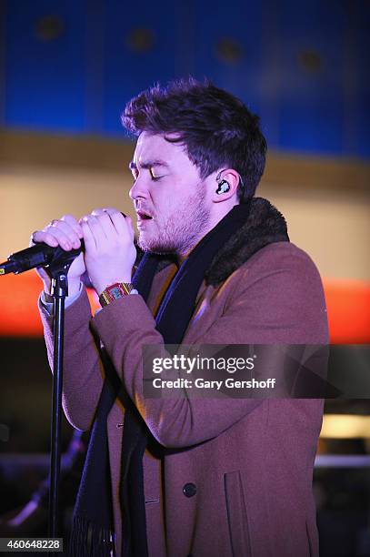 Musician Jake Roche of the band Rixton performs at JetBlue's Live From T5 Concert Series at JetBlue's Terminal 5 at JFK International Airport on...